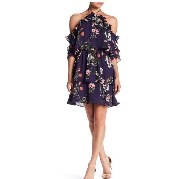 Parker Dresses & Skirts - Parker M Daphne Floral Ruffle Halter Dress